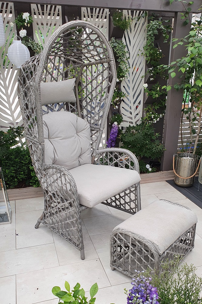 Kaemingk Sellin Single Grey Wicker Relaxer Chair